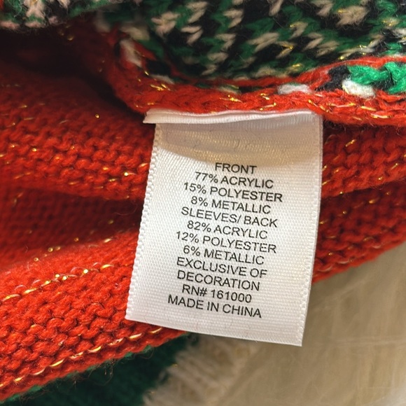 Rare Find Dancing Christmas Tree Drinking Wine Sweater Size Medium - Picture 4 of 7